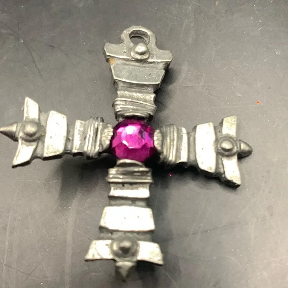 Vintage Silver Cross pendant Brooch